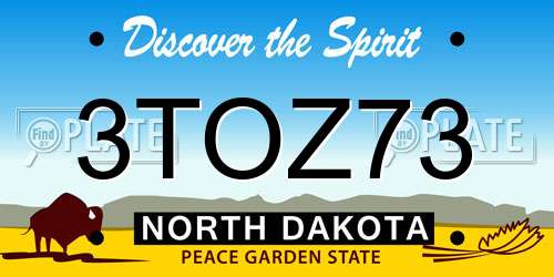 3TOZ73 North Dakota License Plate