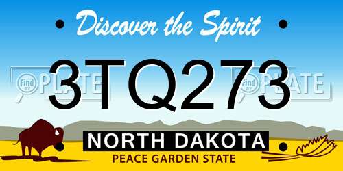 3TQ273 North Dakota License Plate