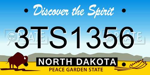 3TS1356 North Dakota License Plate