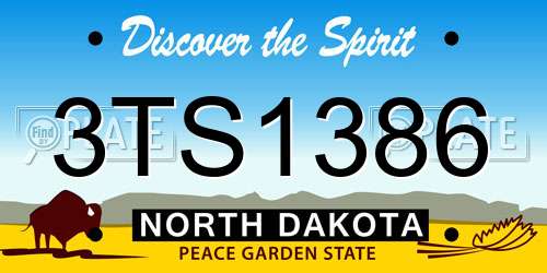 3TS1386 North Dakota License Plate