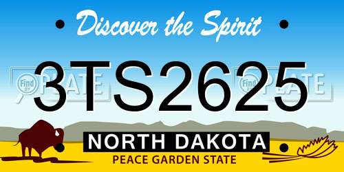 3TS2625 North Dakota License Plate