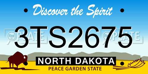 3TS2675 North Dakota License Plate