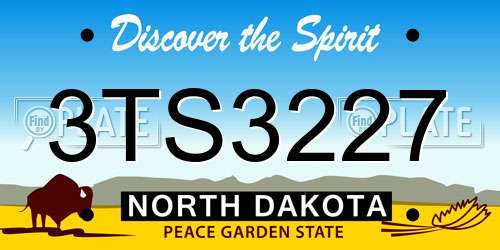 3TS3227 North Dakota License Plate