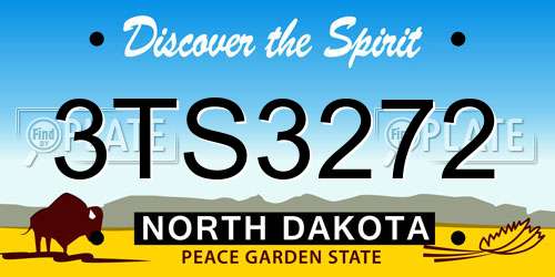 3TS3272 North Dakota License Plate