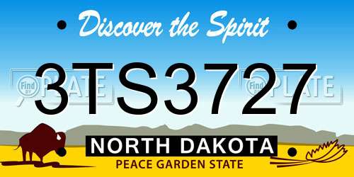 3TS3727 North Dakota License Plate