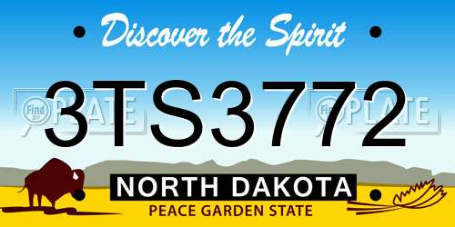 3TS3772 North Dakota License Plate