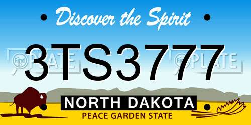 3TS3777 North Dakota License Plate