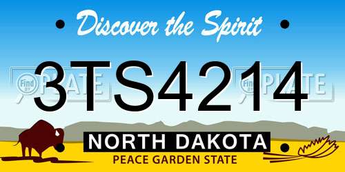 3TS4214 North Dakota License Plate