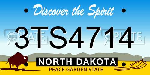 3TS4714 North Dakota License Plate