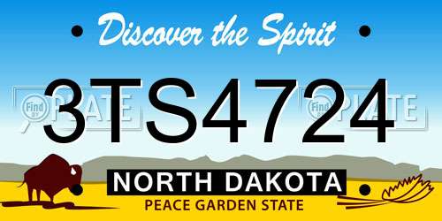 3TS4724 North Dakota License Plate