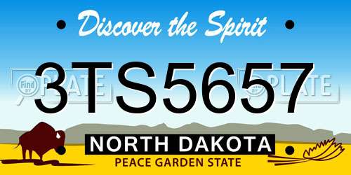 3TS5657 North Dakota License Plate