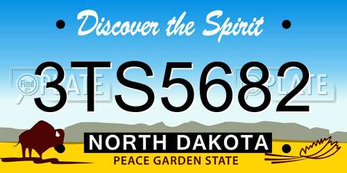 3TS5682 North Dakota License Plate
