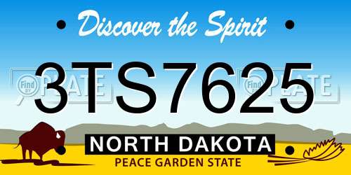 3TS7625 North Dakota License Plate
