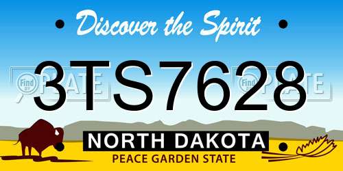3TS7628 North Dakota License Plate
