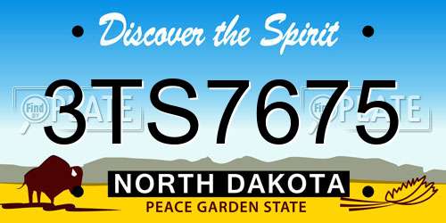 3TS7675 North Dakota License Plate