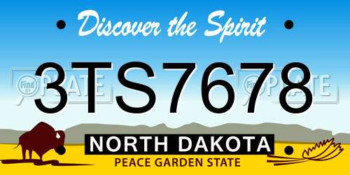 3TS7678 North Dakota License Plate