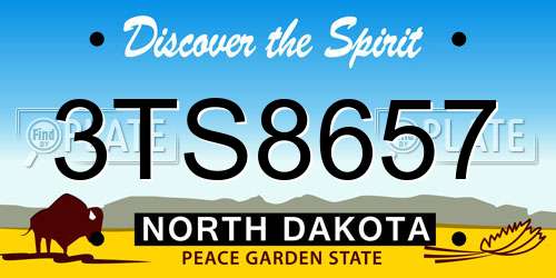 3TS8657 North Dakota License Plate