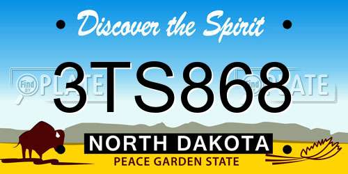 3TS868 North Dakota License Plate