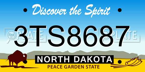 3TS8687 North Dakota License Plate