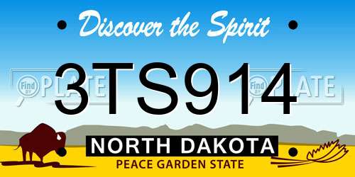 3TS914 North Dakota License Plate