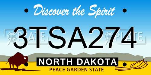 3TSA274 North Dakota License Plate