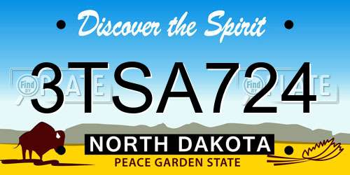 3TSA724 North Dakota License Plate