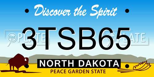 3TSB65 North Dakota License Plate