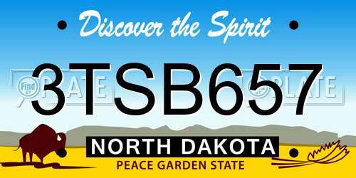 3TSB657 North Dakota License Plate