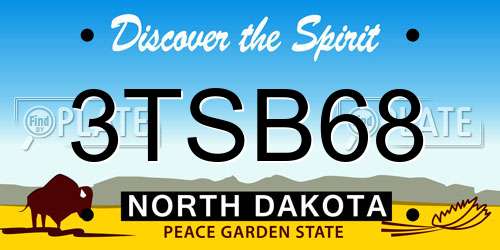 3TSB68 North Dakota License Plate