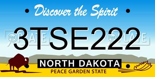 3TSE222 North Dakota License Plate
