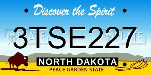 3TSE227 North Dakota License Plate