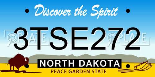 3TSE272 North Dakota License Plate