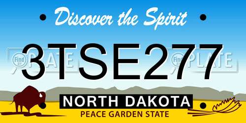 3TSE277 North Dakota License Plate