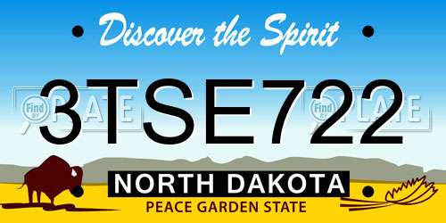 3TSE722 North Dakota License Plate