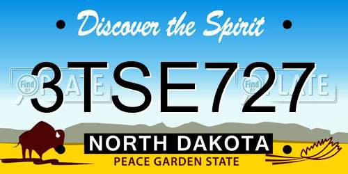 3TSE727 North Dakota License Plate