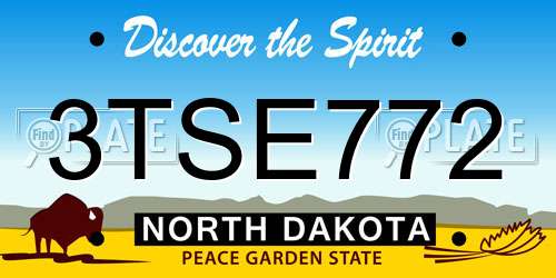 3TSE772 North Dakota License Plate