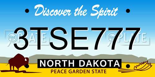 3TSE777 North Dakota License Plate