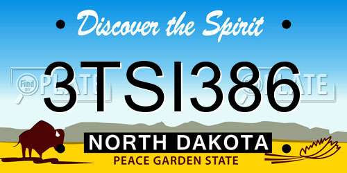 3TSI386 North Dakota License Plate