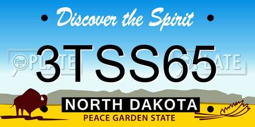 3TSS65 North Dakota License Plate