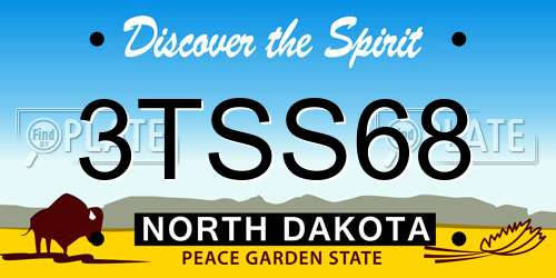 3TSS68 North Dakota License Plate