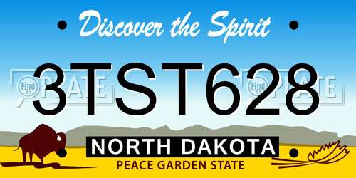 3TST628 North Dakota License Plate