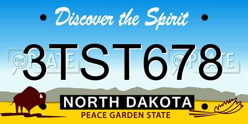 3TST678 North Dakota License Plate