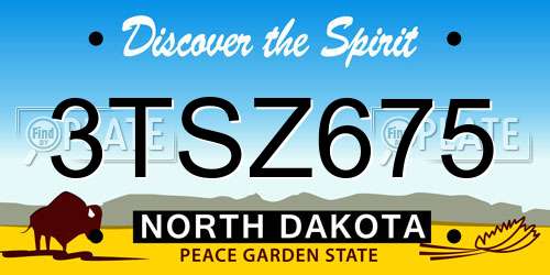 3TSZ675 North Dakota License Plate