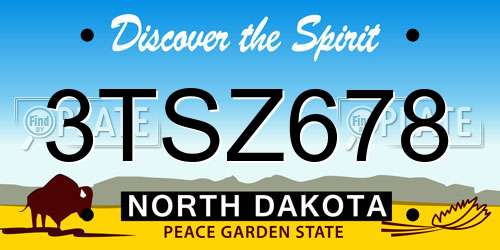 3TSZ678 North Dakota License Plate