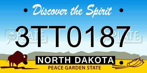 3TT0187 North Dakota License Plate