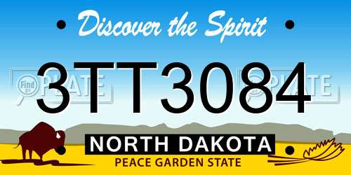 3TT3084 North Dakota License Plate