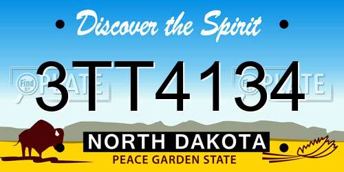 3TT4134 North Dakota License Plate