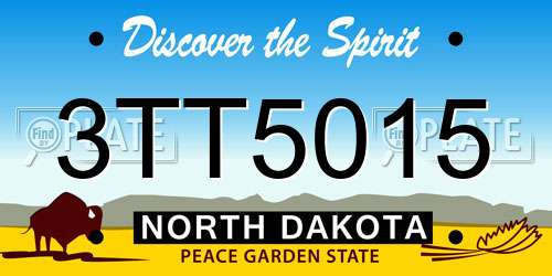 3TT5015 North Dakota License Plate