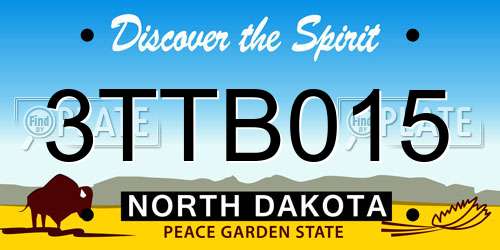 3TTB015 North Dakota License Plate