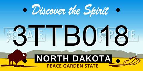 3TTB018 North Dakota License Plate
